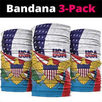 United States Virgin Islands Neck Gaiter USA Curve Flag With Yellow Eagle - Wonder Print Shop