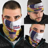 United States Virgin Islands Neck Gaiter USA Curve Flag With Yellow Eagle - Wonder Print Shop