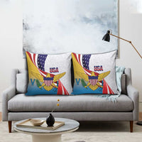 United States Virgin Islands Pillow Cover USA Curve Flag With Yellow Eagle - Wonder Print Shop