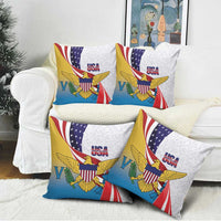 United States Virgin Islands Pillow Cover USA Curve Flag With Yellow Eagle - Wonder Print Shop