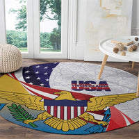 United States Virgin Islands Round Carpet USA Curve Flag With Yellow Eagle - Wonder Print Shop