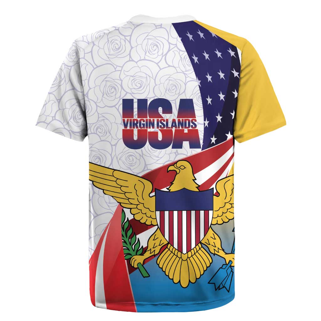 United States Virgin Islands Rugby Jersey USA Curve Flag With Yellow Eagle - Wonder Print Shop