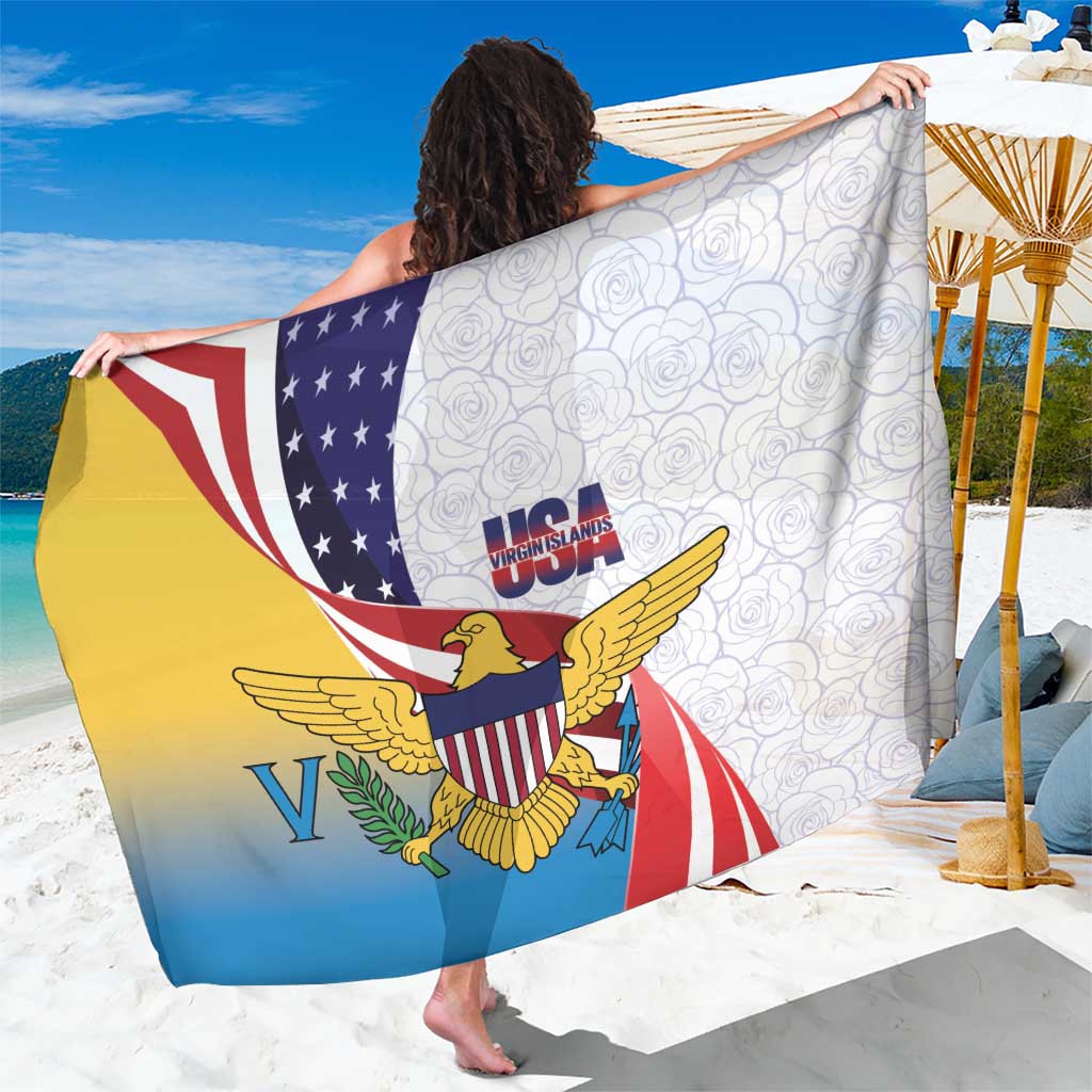 United States Virgin Islands Sarong USA Curve Flag With Yellow Eagle - Wonder Print Shop