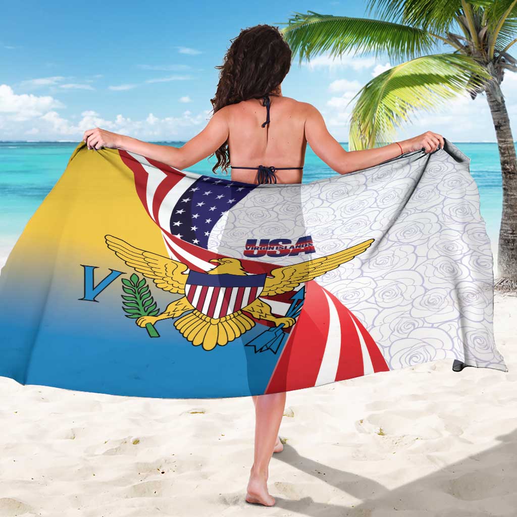 United States Virgin Islands Sarong USA Curve Flag With Yellow Eagle - Wonder Print Shop