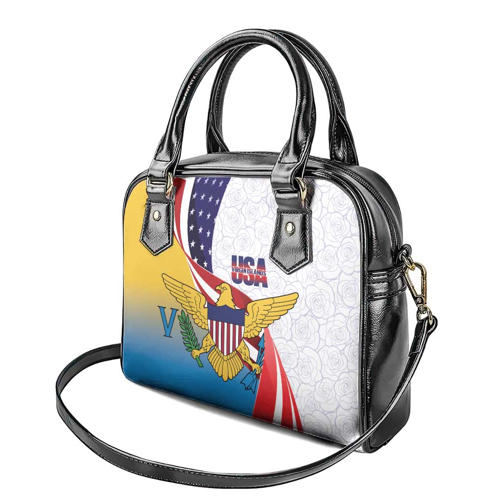 United States Virgin Islands Shoulder Handbag USA Curve Flag With Yellow Eagle - Wonder Print Shop