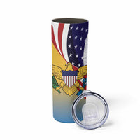 United States Virgin Islands Skinny Tumbler USA Curve Flag With Yellow Eagle - Wonder Print Shop