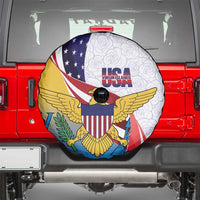 United States Virgin Islands Spare Tire Cover USA Curve Flag With Yellow Eagle - Wonder Print Shop
