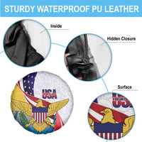 United States Virgin Islands Spare Tire Cover USA Curve Flag With Yellow Eagle - Wonder Print Shop
