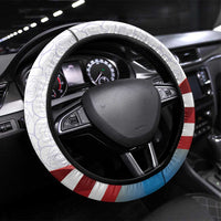 United States Virgin Islands Steering Wheel Cover USA Curve Flag With Yellow Eagle - Wonder Print Shop
