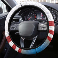 United States Virgin Islands Steering Wheel Cover USA Curve Flag With Yellow Eagle - Wonder Print Shop