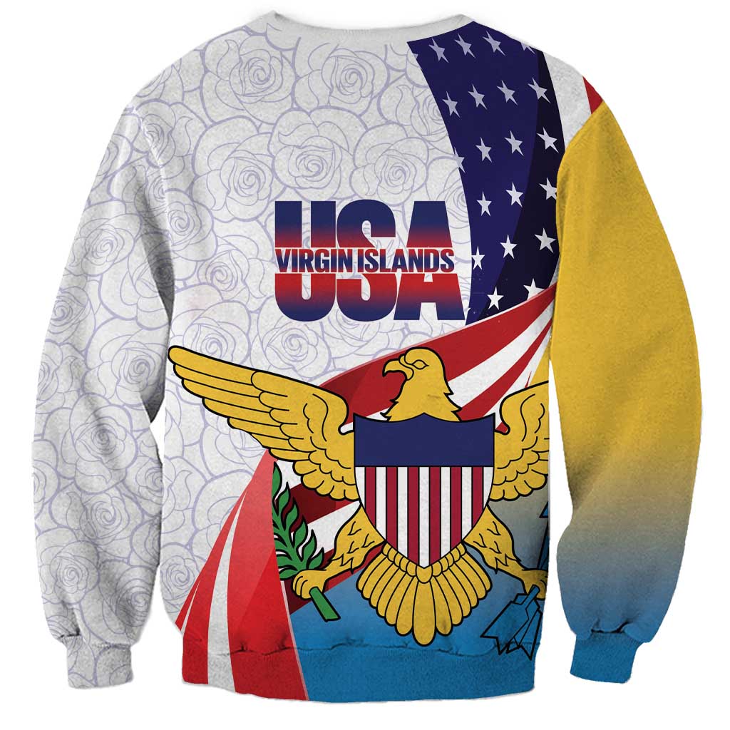 United States Virgin Islands Sweatshirt USA Curve Flag With Yellow Eagle - Wonder Print Shop