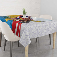 United States Virgin Islands Tablecloth USA Curve Flag With Yellow Eagle - Wonder Print Shop
