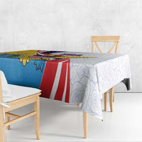 United States Virgin Islands Tablecloth USA Curve Flag With Yellow Eagle - Wonder Print Shop