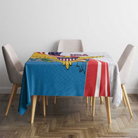 United States Virgin Islands Tablecloth USA Curve Flag With Yellow Eagle - Wonder Print Shop