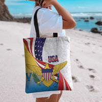 United States Virgin Islands Tote Bag USA Curve Flag With Yellow Eagle - Wonder Print Shop