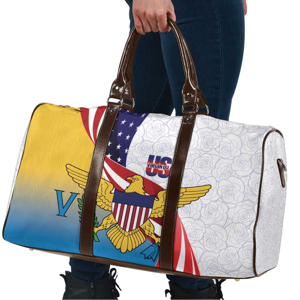United States Virgin Islands Travel Bag USA Curve Flag With Yellow Eagle - Wonder Print Shop