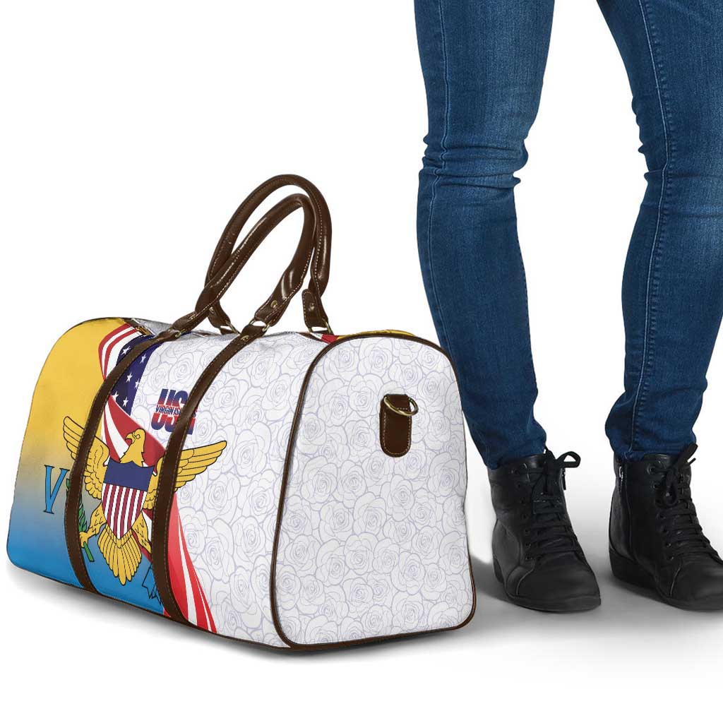 United States Virgin Islands Travel Bag USA Curve Flag With Yellow Eagle - Wonder Print Shop