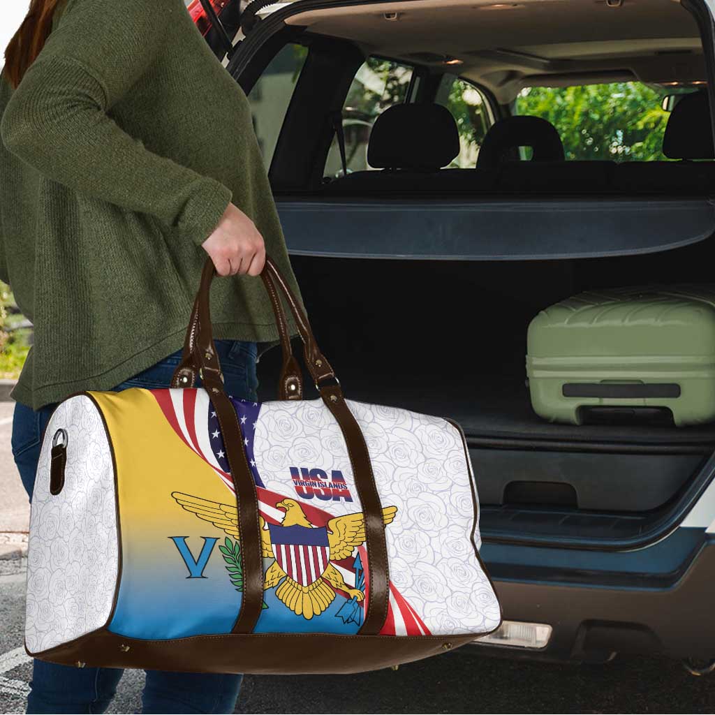 United States Virgin Islands Travel Bag USA Curve Flag With Yellow Eagle - Wonder Print Shop