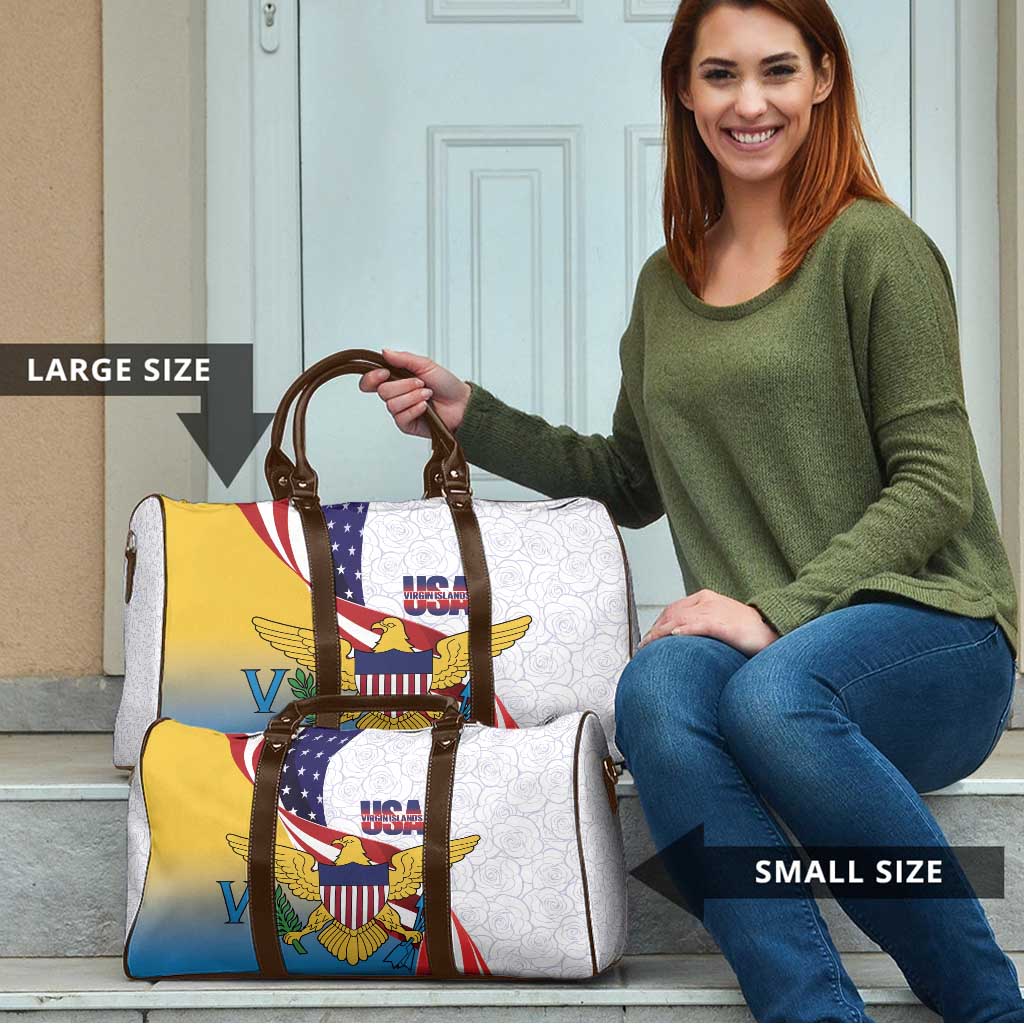 United States Virgin Islands Travel Bag USA Curve Flag With Yellow Eagle - Wonder Print Shop