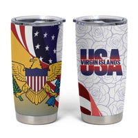 United States Virgin Islands Tumbler Cup USA Curve Flag With Yellow Eagle - Wonder Print Shop
