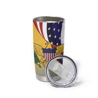 United States Virgin Islands Tumbler Cup USA Curve Flag With Yellow Eagle - Wonder Print Shop
