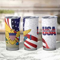 United States Virgin Islands Tumbler Cup USA Curve Flag With Yellow Eagle - Wonder Print Shop