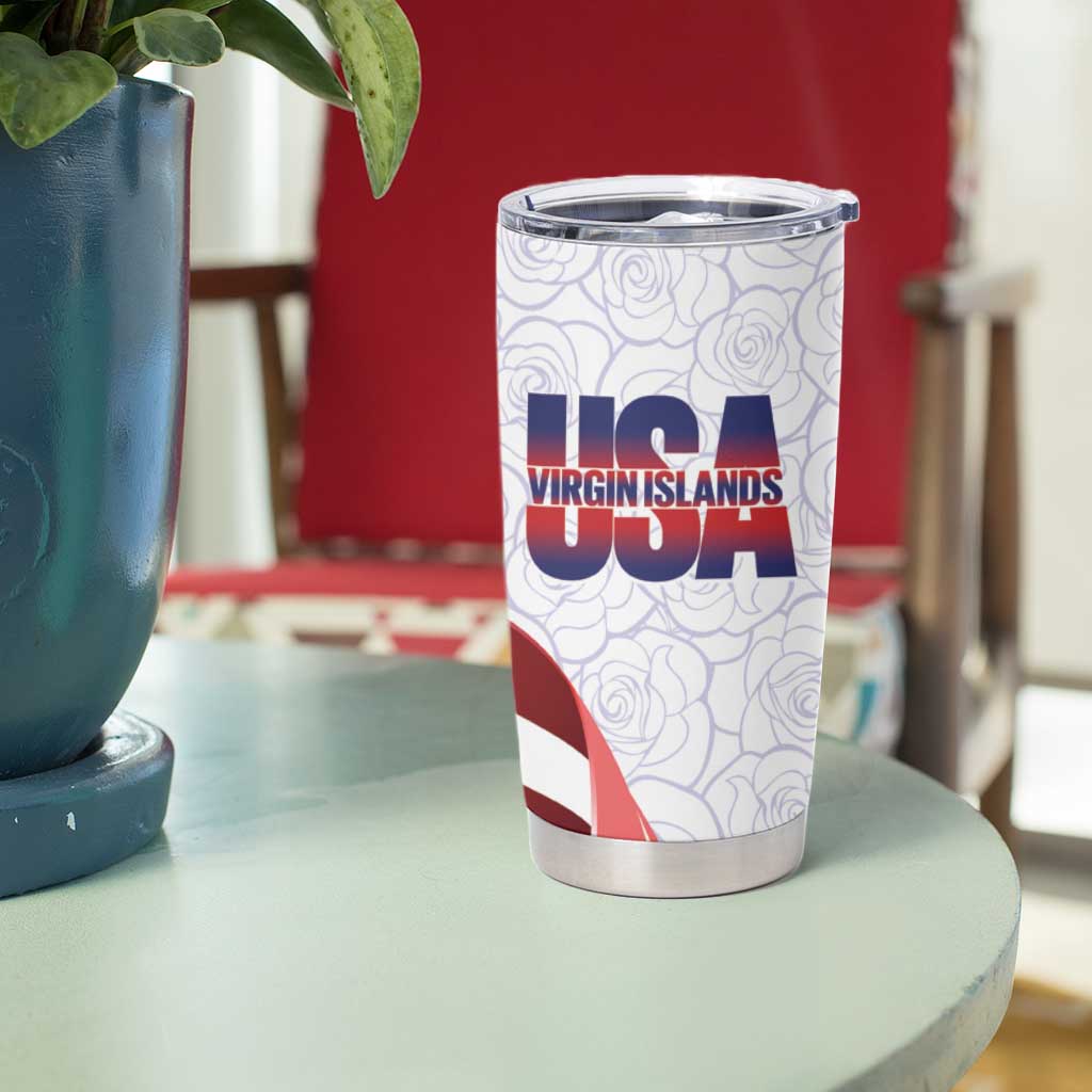 United States Virgin Islands Tumbler Cup USA Curve Flag With Yellow Eagle - Wonder Print Shop