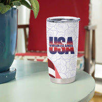 United States Virgin Islands Tumbler Cup USA Curve Flag With Yellow Eagle - Wonder Print Shop