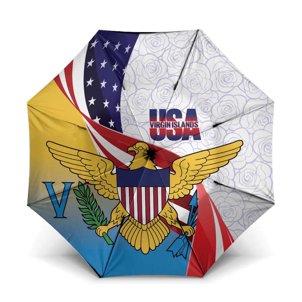United States Virgin Islands Umbrella USA Curve Flag With Yellow Eagle - Wonder Print Shop