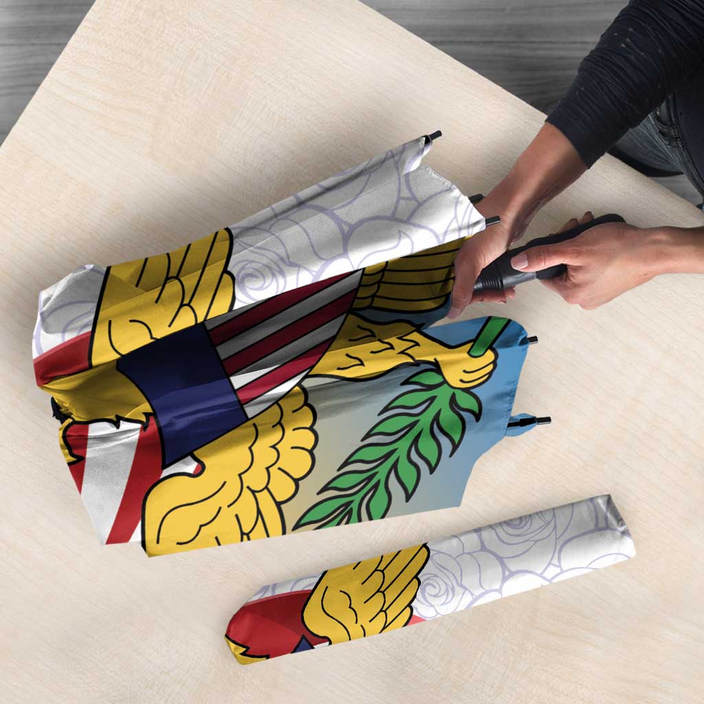 United States Virgin Islands Umbrella USA Curve Flag With Yellow Eagle - Wonder Print Shop