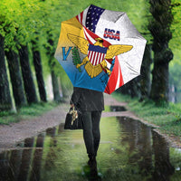 United States Virgin Islands Umbrella USA Curve Flag With Yellow Eagle - Wonder Print Shop