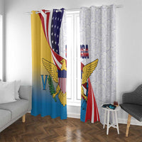 United States Virgin Islands Window Curtain USA Curve Flag With Yellow Eagle - Wonder Print Shop
