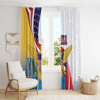 United States Virgin Islands Window Curtain USA Curve Flag With Yellow Eagle - Wonder Print Shop