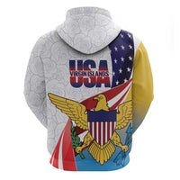United States Virgin Islands Zip Hoodie USA Curve Flag With Yellow Eagle - Wonder Print Shop