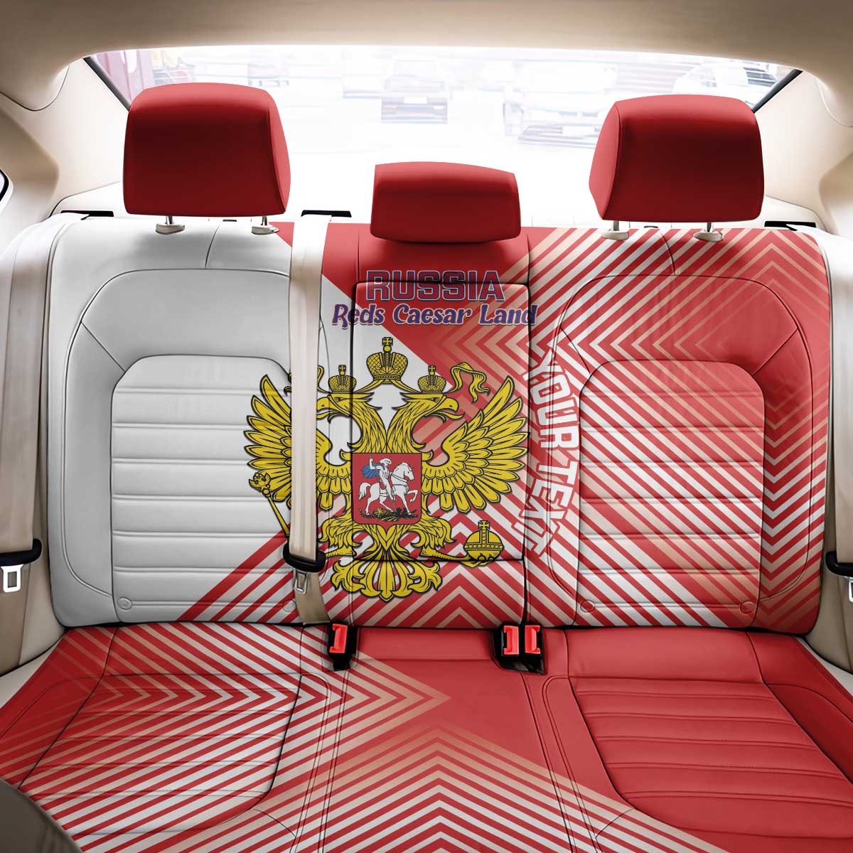 Custom Russia Volleyball Back Car Seat Cover Reds Caesar Land Dynamic Style