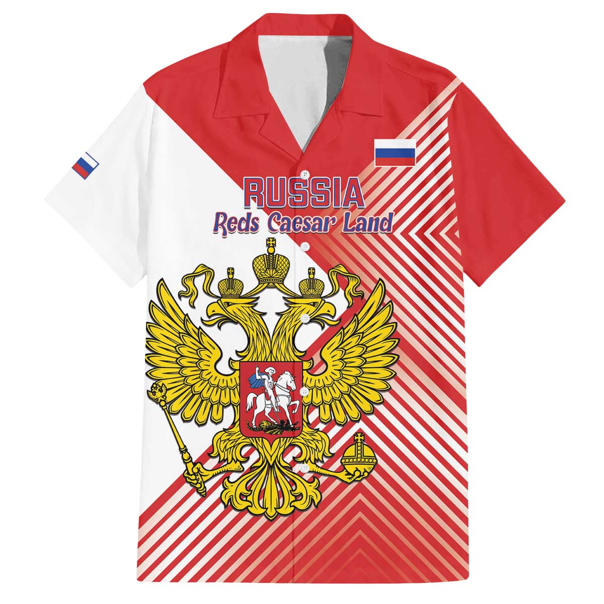 Custom Russia Volleyball Family Matching Off The Shoulder Long Sleeve Dress and Hawaiian Shirt Reds Caesar Land Dynamic Style