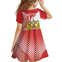 Custom Russia Volleyball Family Matching Off Shoulder Maxi Dress and Hawaiian Shirt Reds Caesar Land Dynamic Style