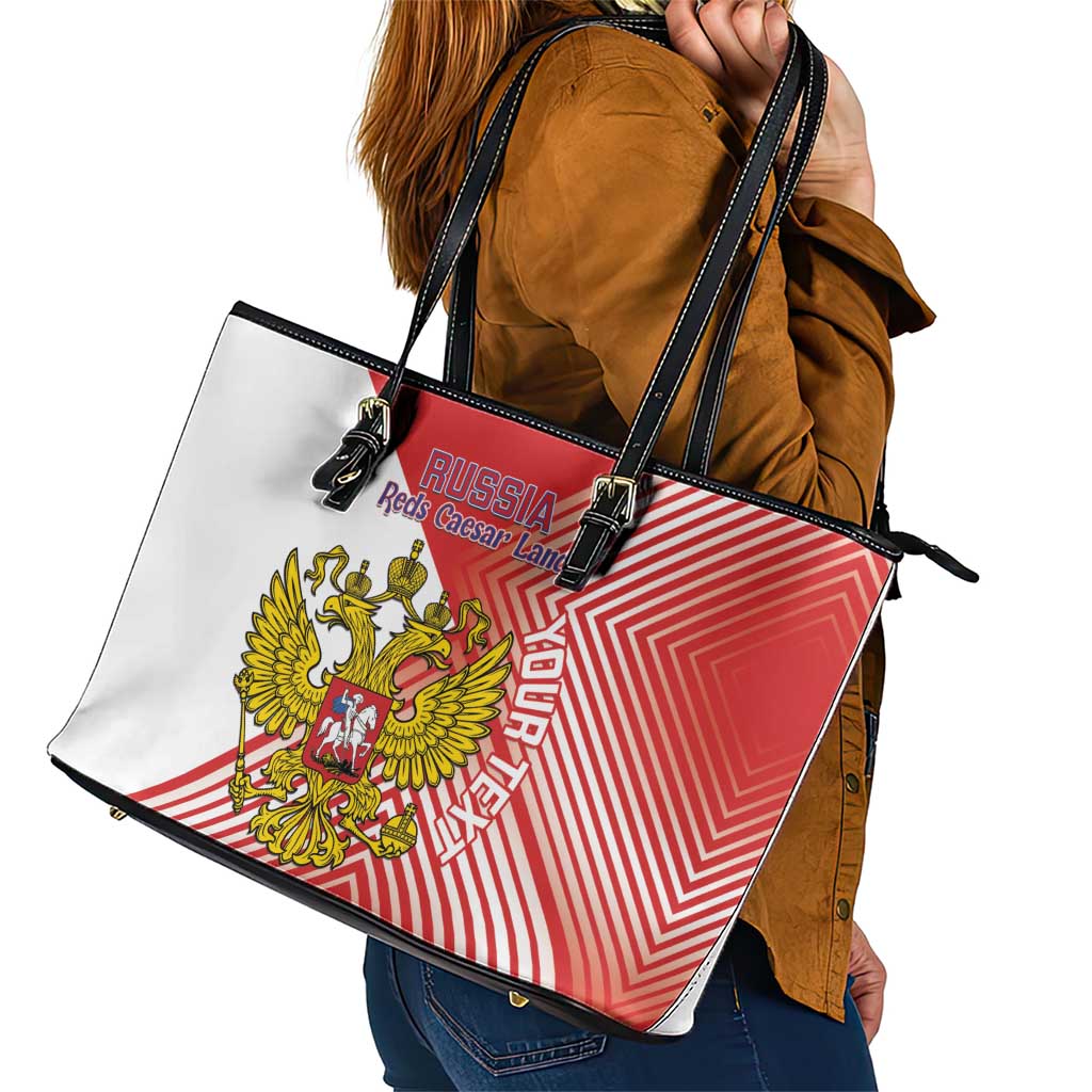 Custom Russia Volleyball Leather Tote Bag Reds Caesar Land Dynamic Style