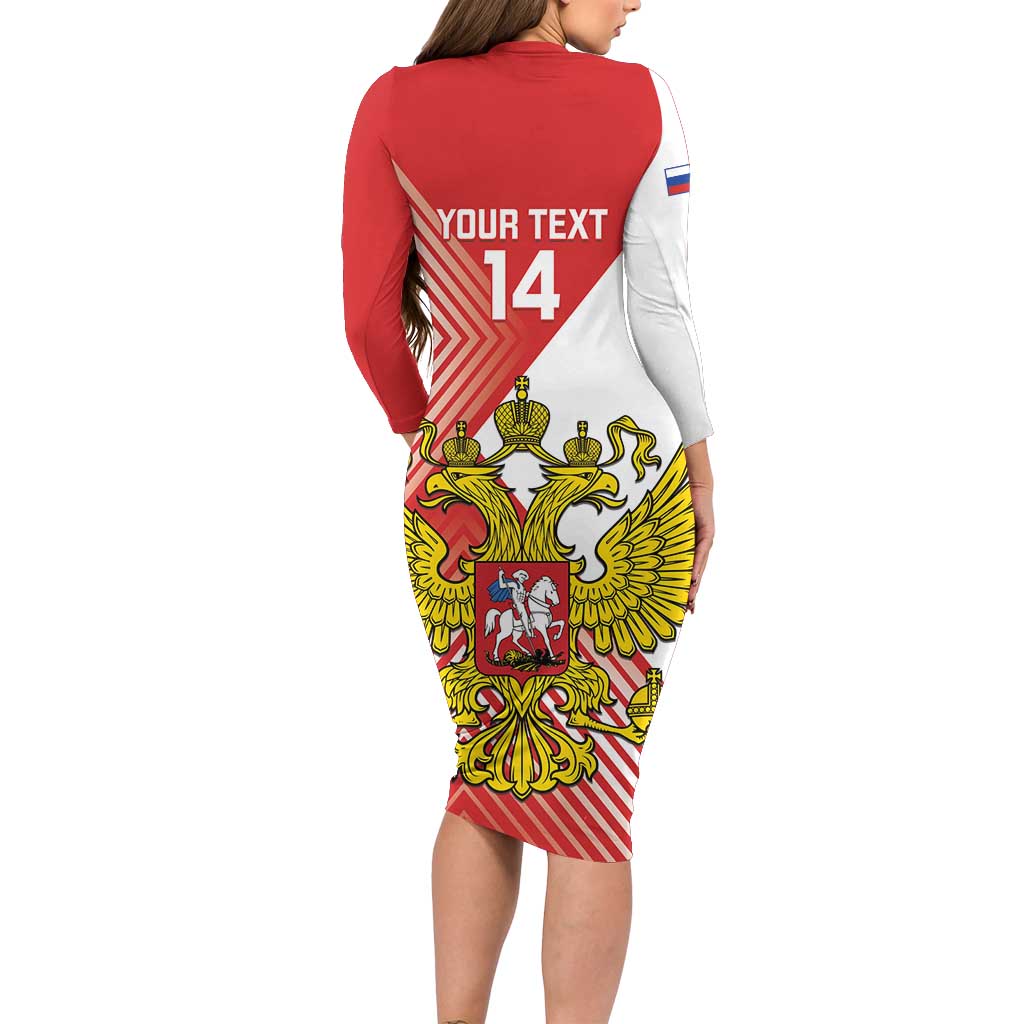 Custom Russia Volleyball Long Sleeve Bodycon Dress Reds Caesar Land Dynamic Style