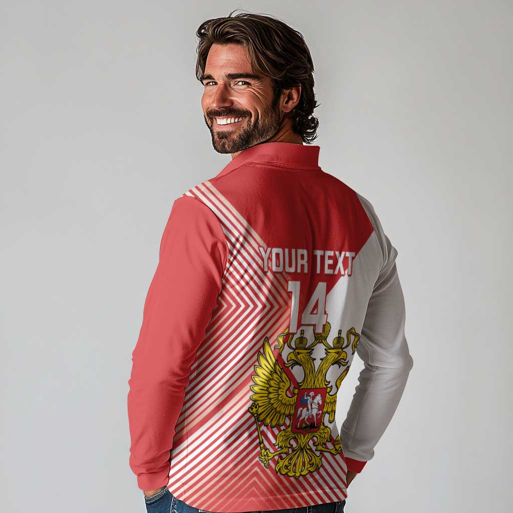 Custom Russia Volleyball Long Sleeve Polo Shirt Reds Caesar Land Dynamic Style