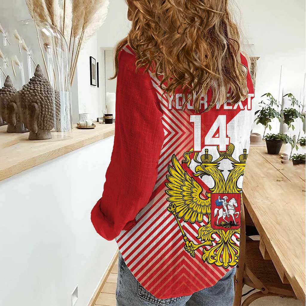 Custom Russia Volleyball Women Casual Shirt Reds Caesar Land Dynamic Style