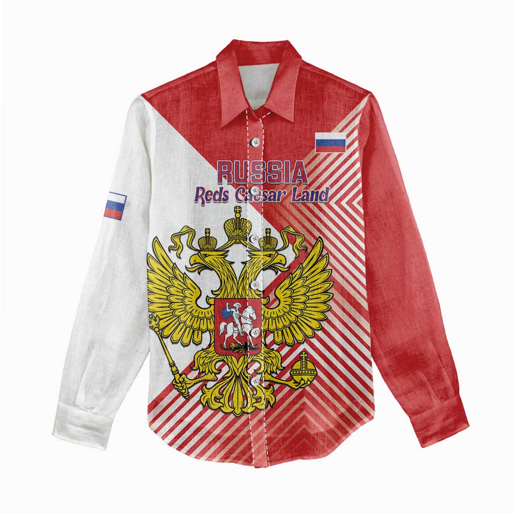 Custom Russia Volleyball Women Casual Shirt Reds Caesar Land Dynamic Style