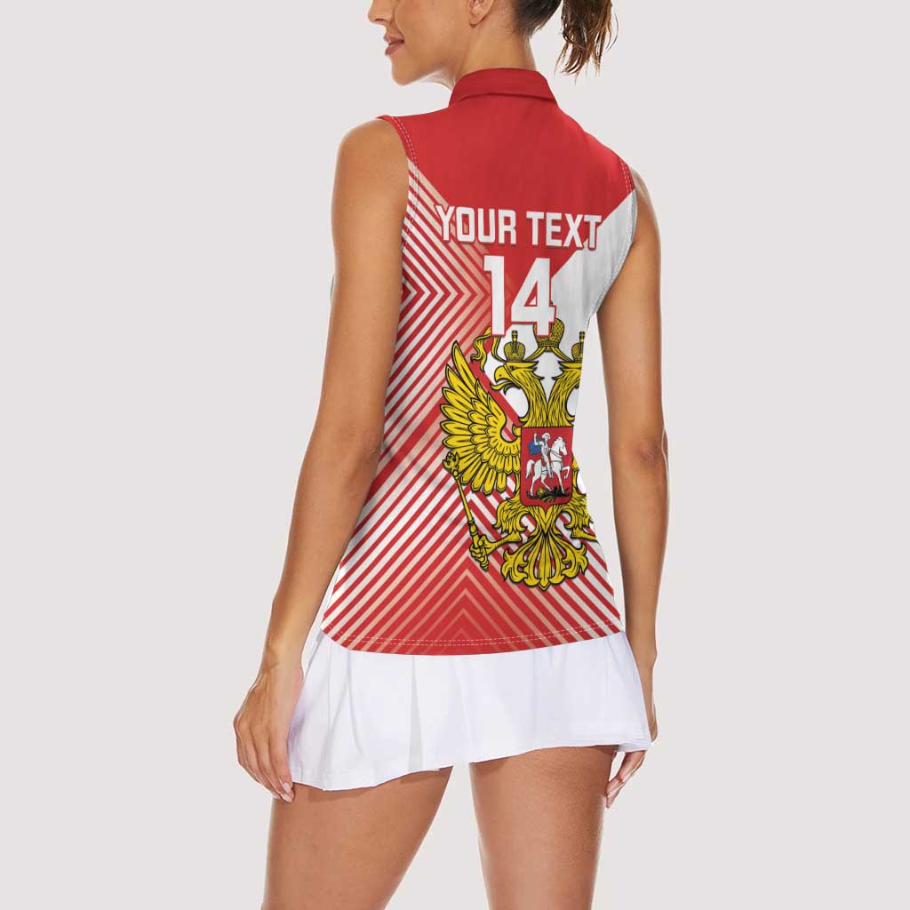 Custom Russia Volleyball Women Sleeveless Polo Shirt Reds Caesar Land Dynamic Style