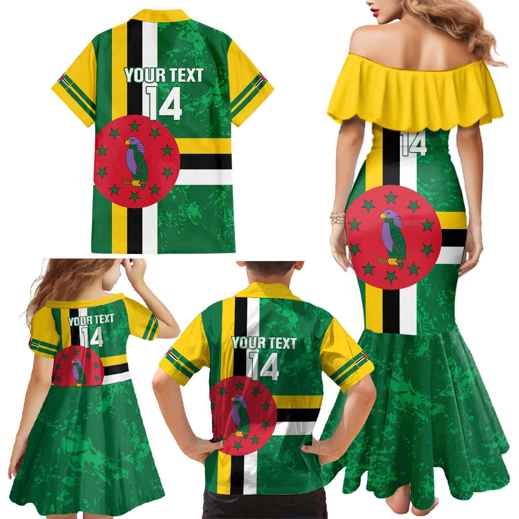 Custom Dominica Football Family Matching Mermaid Dress and Hawaiian Shirt 2025 Go Dominik