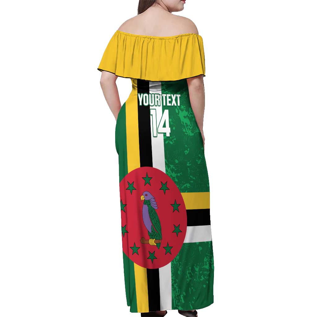 Custom Dominica Football Off Shoulder Maxi Dress 2025 Go Dominik