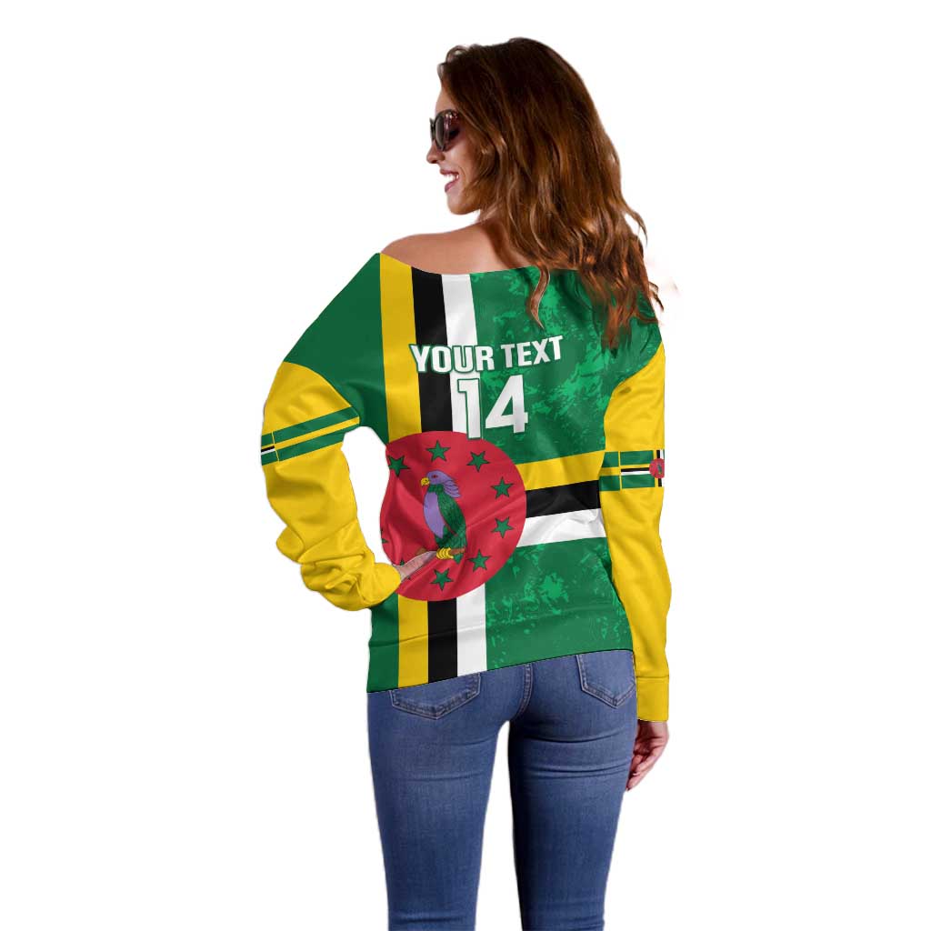 Custom Dominica Football Off Shoulder Sweater 2025 Go Dominik