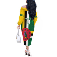 Custom Dominica Football Off The Shoulder Long Sleeve Dress 2025 Go Dominik