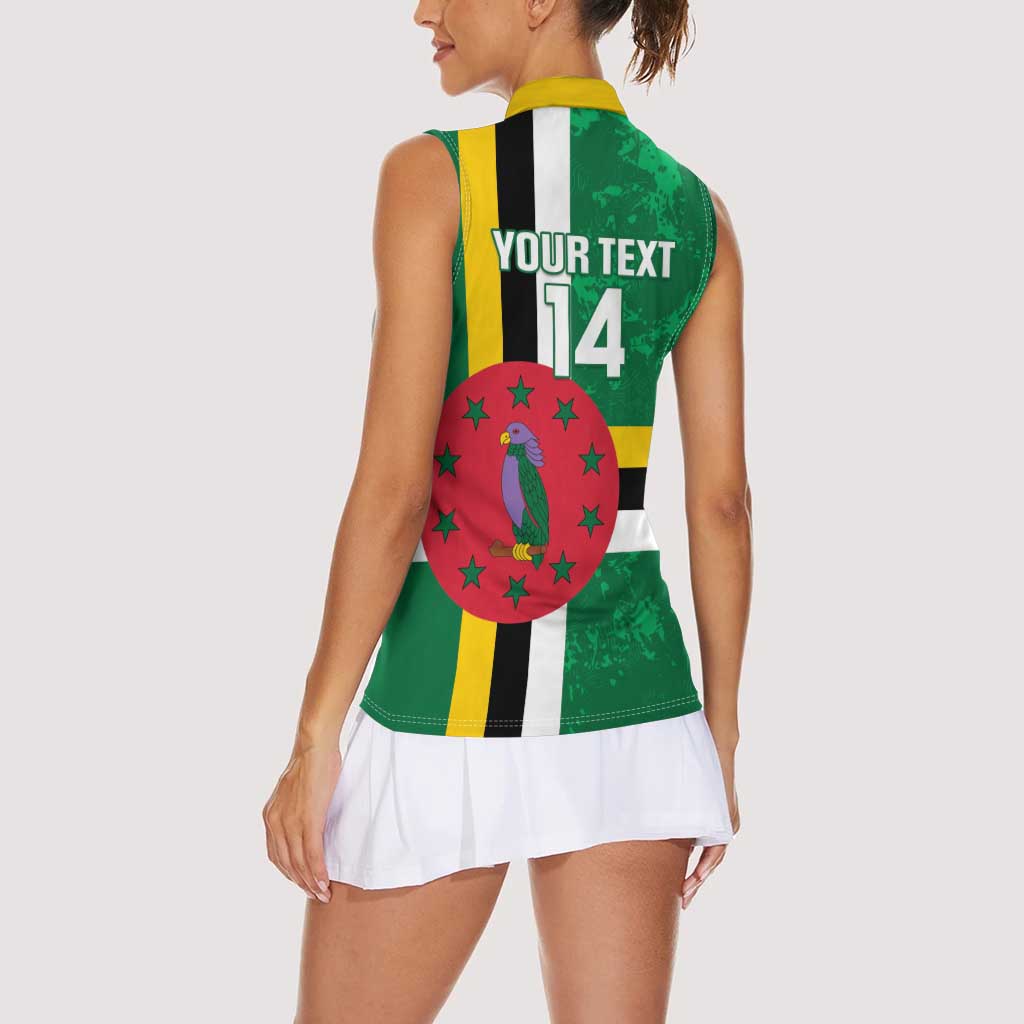 Custom Dominica Football Women Sleeveless Polo Shirt 2025 Go Dominik
