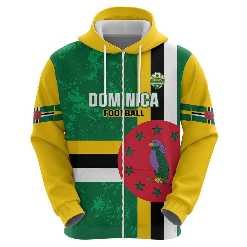 Custom Dominica Football Zip Hoodie 2025 Go Dominik