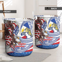 Filipino American History Month Laundry Basket Philippines Agila USA Eagle Mix Flag